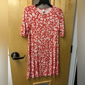 Old Navy coral and White Floral Midi Dress